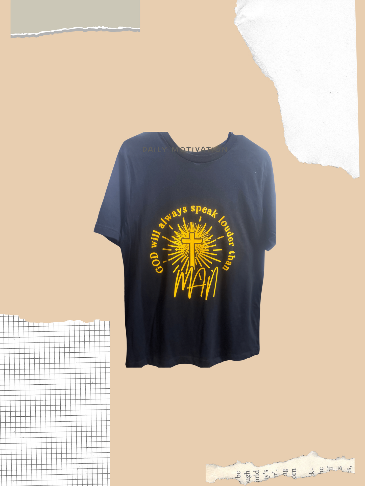Short sleeve t shirt (God speaks louder)