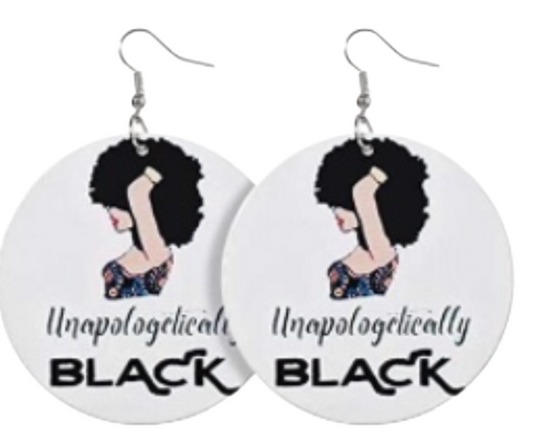 Unapologetically Black wooden earrings